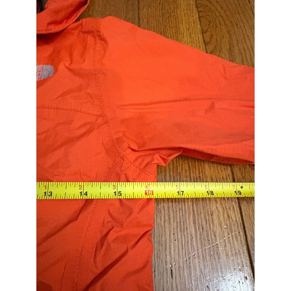 The North Face Kids HyVent Orange Hooded Rain Jacket Waterproof Shell Coat Small - Picture 6 of 9
